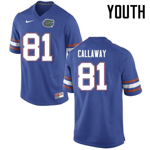 NCAA Florida Gators Antonio Callaway Youth #81 Nike Blue Stitched Authentic College Football Jersey QWQ4664QA